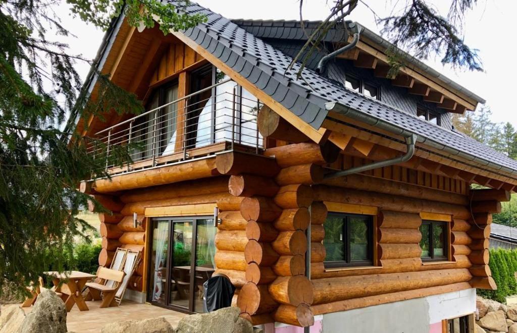 Naturstammhaus Und Appartements Zum Brockenbaecker Tanne Exteriör bild