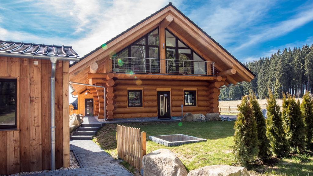 Naturstammhaus Und Appartements Zum Brockenbaecker Tanne Exteriör bild